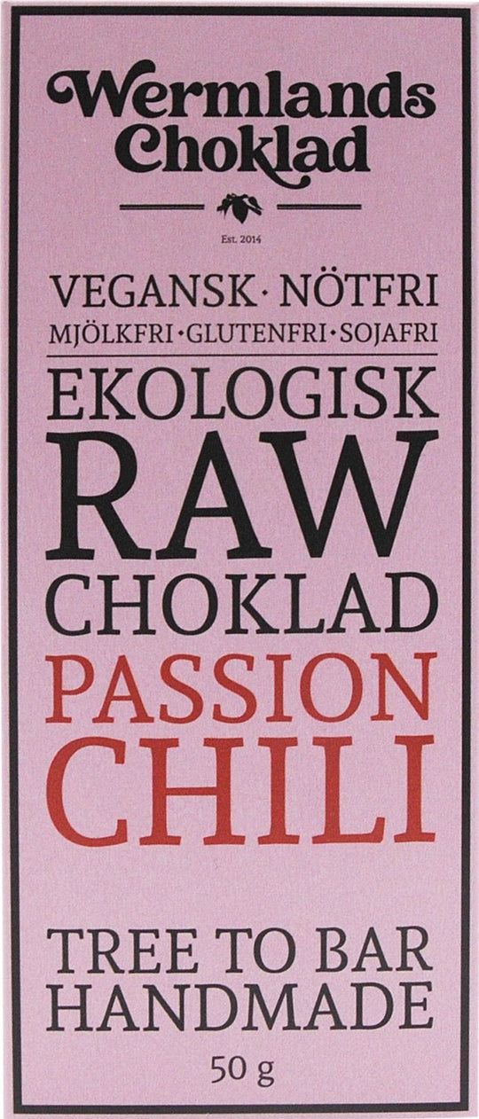 WermlandsChoklad Råchokolade Passion Chili 73% 50g