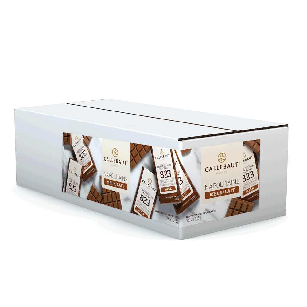 Callebaut Napolitains mælkechokolade udstillingsboks med 75 stykker