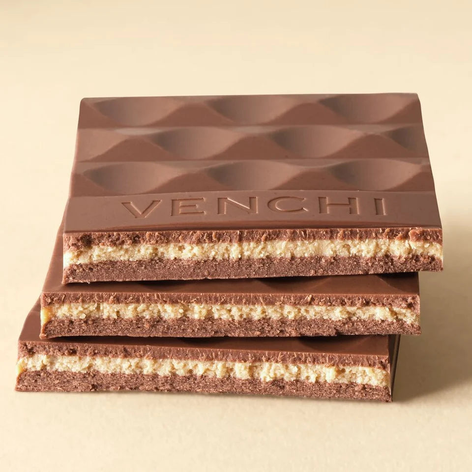 Venchi Cremino chokoladebar med synlige lag af mælkechokolade og gianduja
