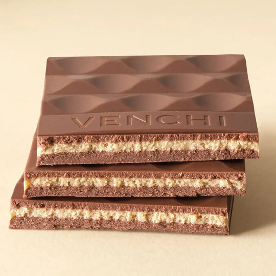 Venchi Cremino chokoladebar med synlige lag af mælkechokolade og gianduja