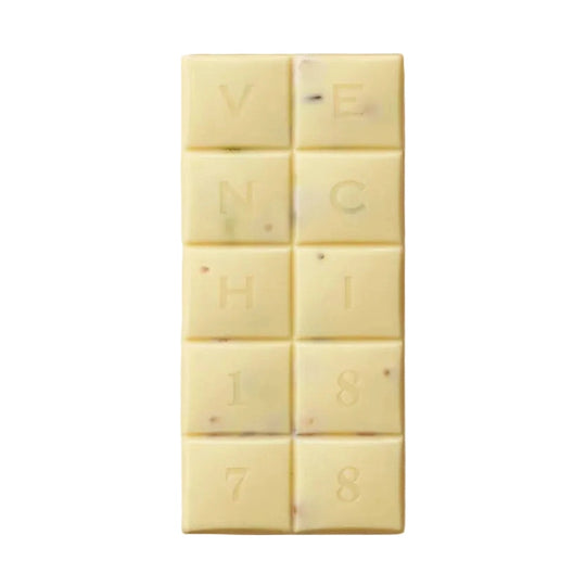 Hvid chokoladeplade med Venchi-logo og 1878-nummer