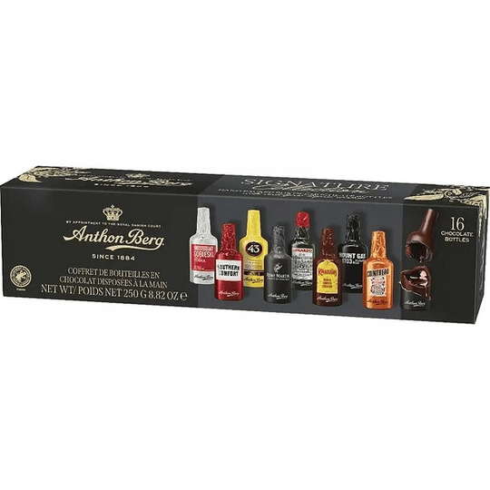 Anthon Berg Signature Collection gaveæske med 16 flasker chokolade likør, 250g