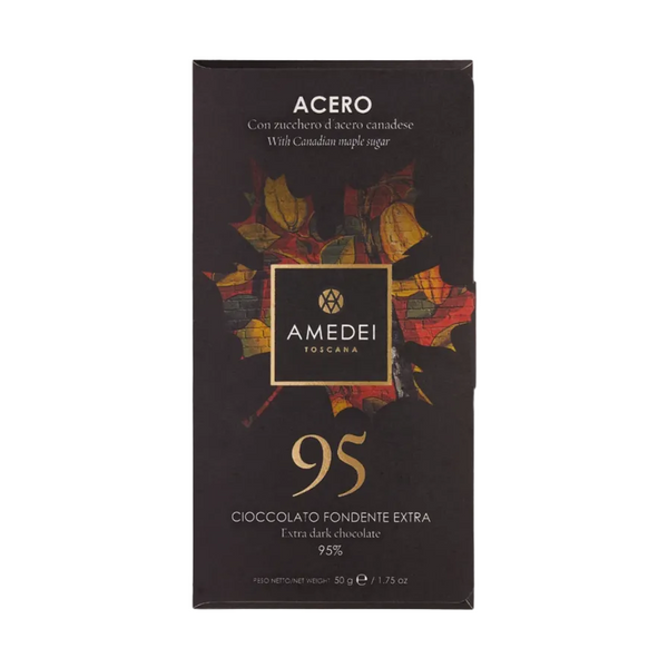 Amedei Acero 95% chokolade med lønbladsmotiv, 50g