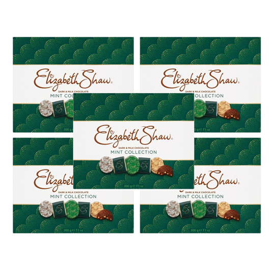 5 Asker - Mint Collection, 200g, Elizabeth Shaw - Luksuriøs mintchokolade i elegant gaveæske