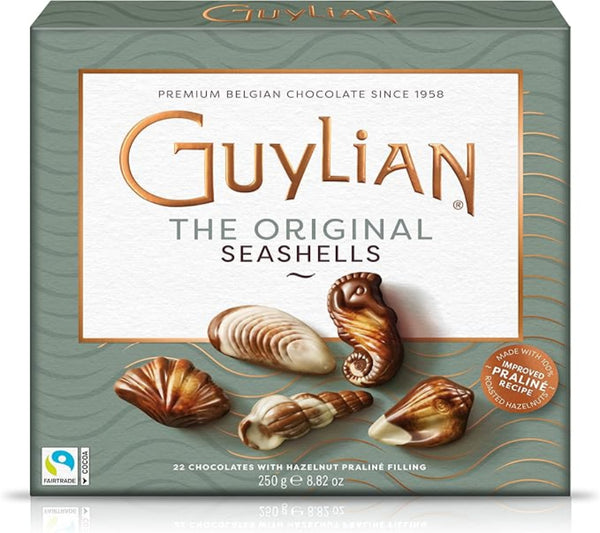 Guylian Sjöfrukter ask forside med belgisk chokolade