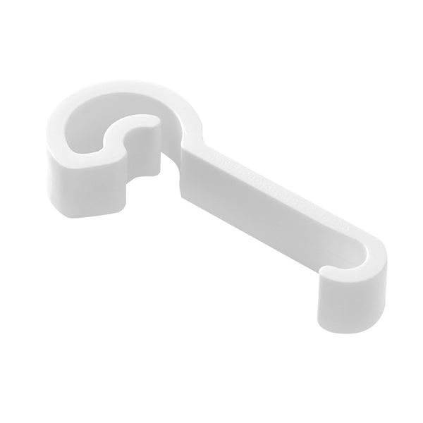 Hvid C-formet plastklemme til 24 mm pralineforme