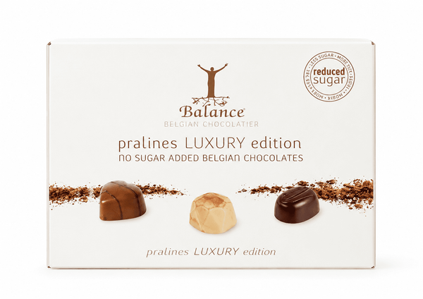 Balance luksus sukkerfri belgisk chokoladeboks med assorted praliner