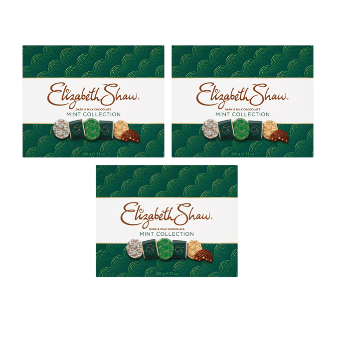 3 Askar - Mint Collection, 200g, Elizabeth Shaw - Lyxig Mintchoklad i Elegant Presentask