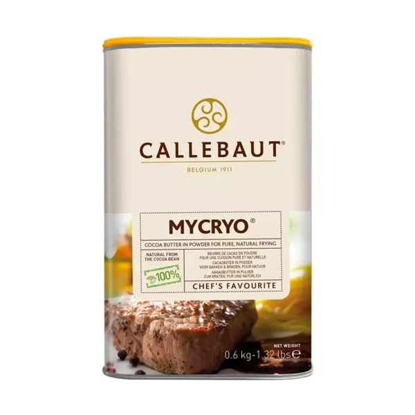 Callebaut Mycryo kakao-smør i pulverform med gul lågkant