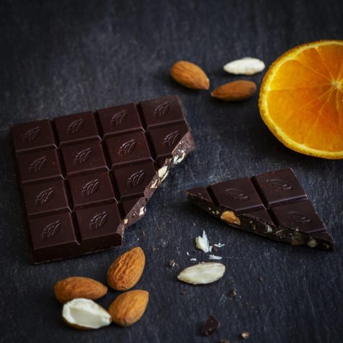 chokolade med appelsin og mandel 100%, 50G, Willie’s Cacao