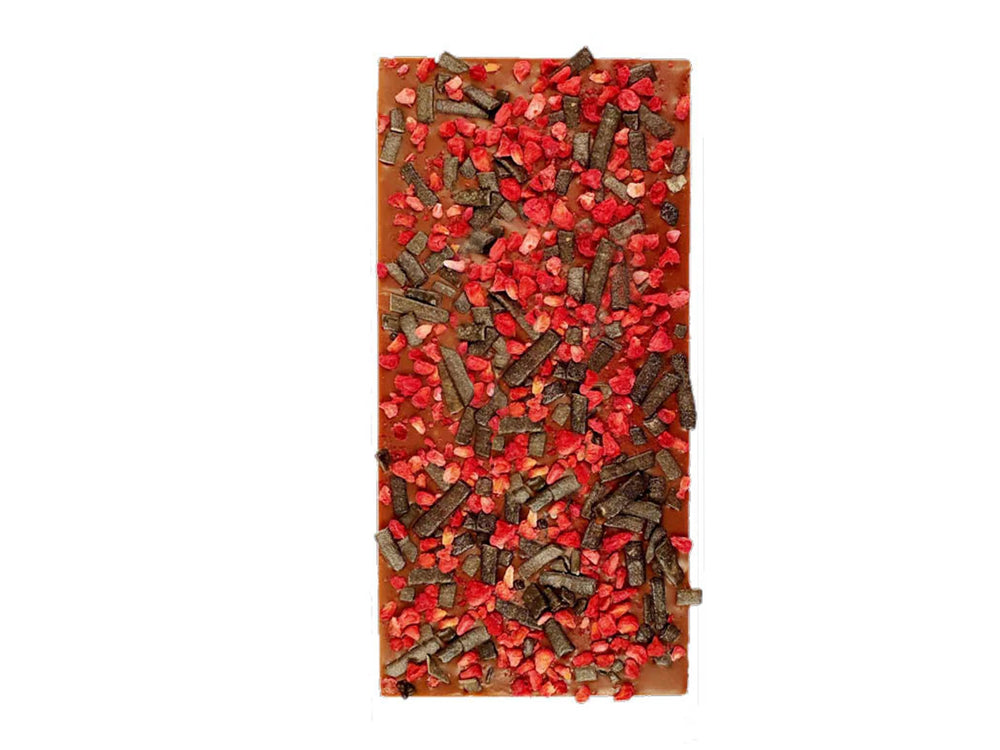 Pralinhuset Mælkefri Saltlakrids & Hindbær 40% 100g