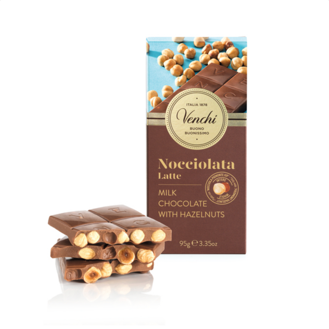 Venchi Mælkechokolade Med Hele Hasselnødder 95g
