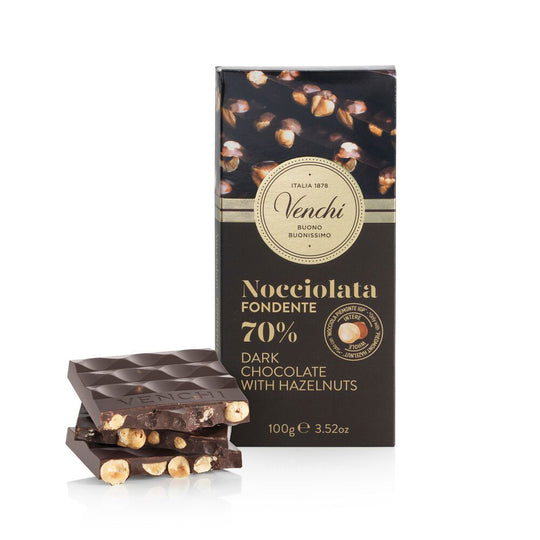 Venchi Mörk Choklad Med Hela Hasselnötter 100g