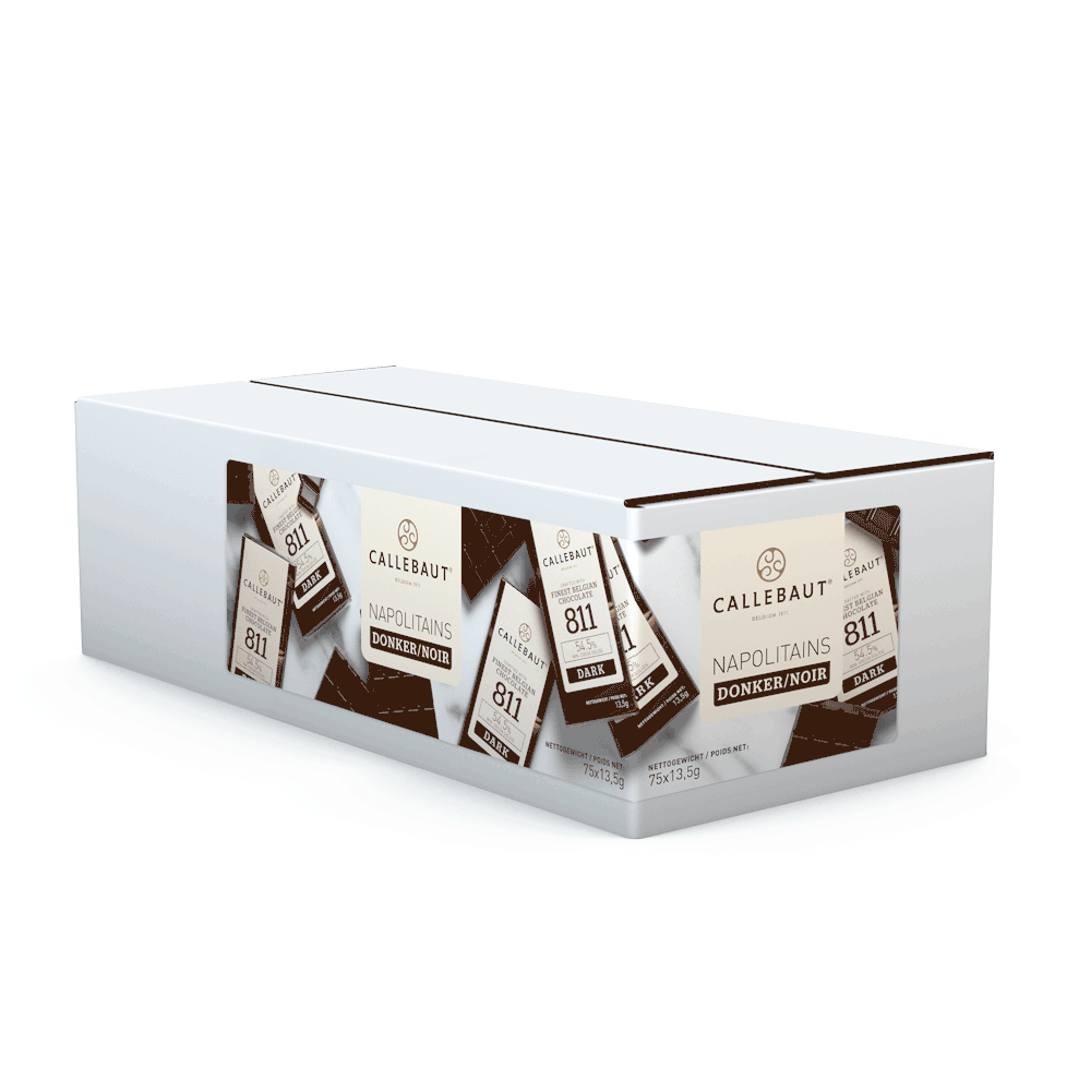 Callebaut Napolitains 811 mørk chokolade udstillingsboks, 75 stykker