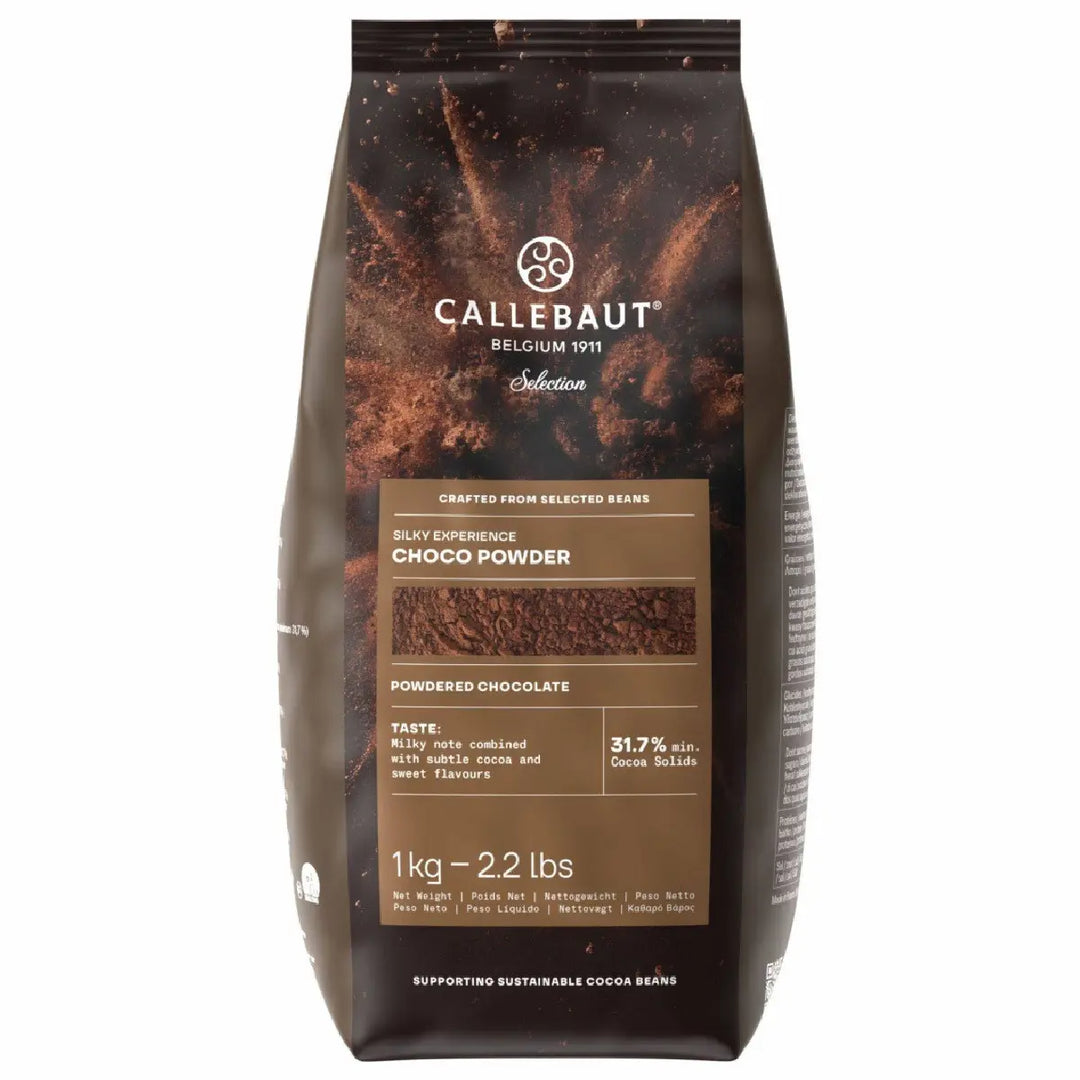 Callebaut Silky Kakaopulver 31,7% kakao i 1 kg mørkebrun pose
