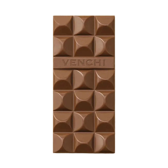Venchi mælkechokolade med geometriskt mønster og præget logo