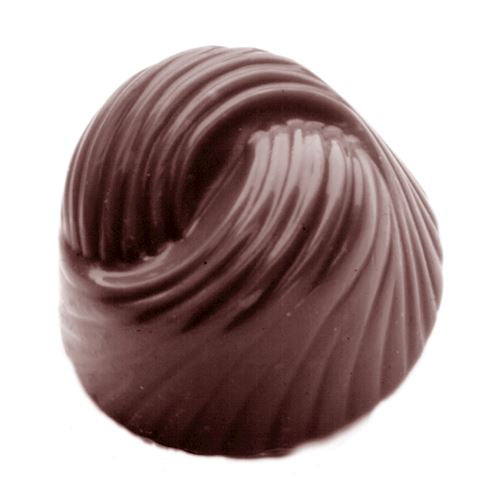 Flettet mørk chokoladepraline med smuk glans