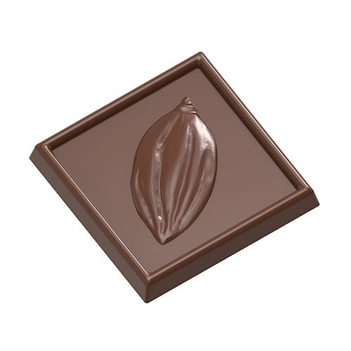 Brun pralineform med kakao bønne motiv til elegante chokoladepraliner