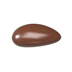 Skinnende brun chokoladepraline i asymmetrisk tåredesign