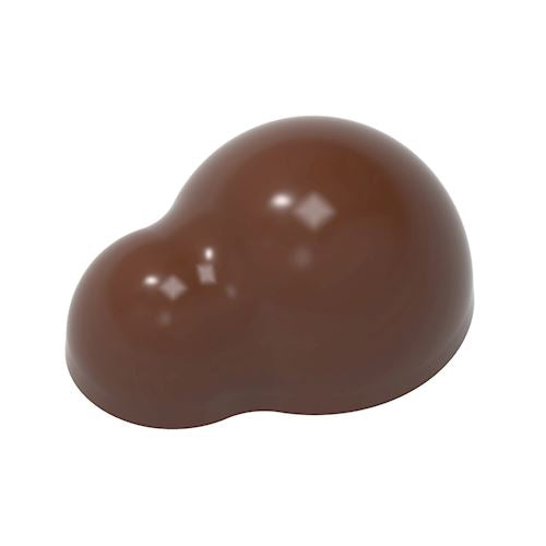 Skinnende mørk chokoladepraline i dobbeltboble-form