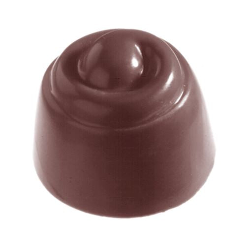 Skinnende mørk chokoladepraline med drejet spiralformet top