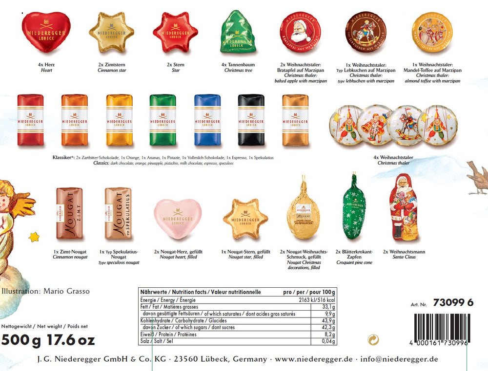 Niederegger Julekalender 500g