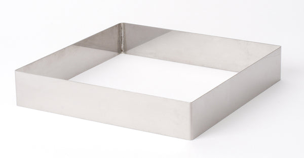 Firkantet ram i rustfrit stål til chokolade, 210x210 mm