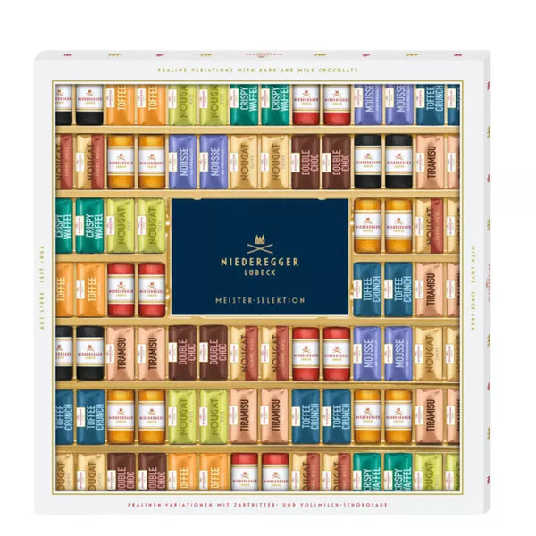Niederegger luksuspakke med udvalg af nougat, trøfler og marzipan