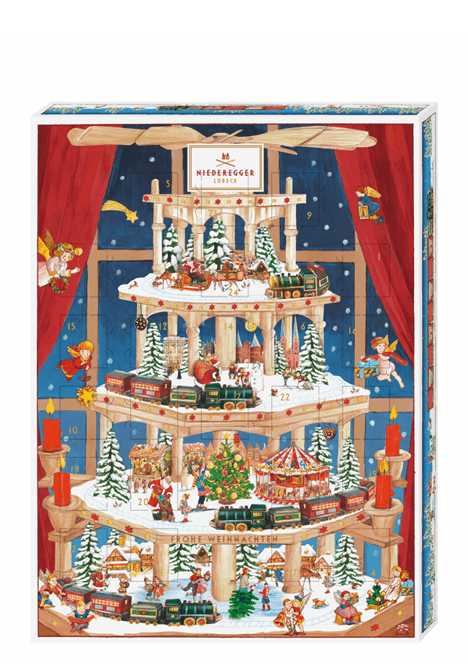 Niederegger Julkalender chokolade med julepyramidemotiv