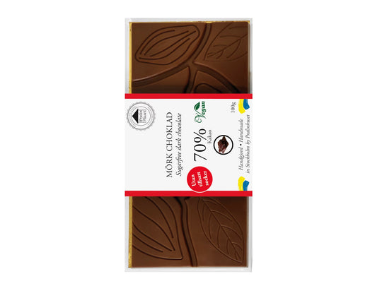 Pralinhuset Sockerfri Mörk Choklad 70% 100g