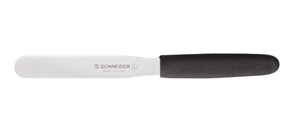Schneider metalpalet 160 mm med sort håndtag, graveret tekst og fremstillet i Tyskland