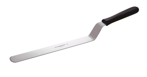 Sølvfarvet dekorationsskraber med sort håndtag og stabilt metalblad, Schneider Germany