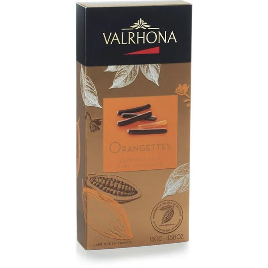 Valrhona Chokoladeovertrukne kandiserede appelsinskaller 130g