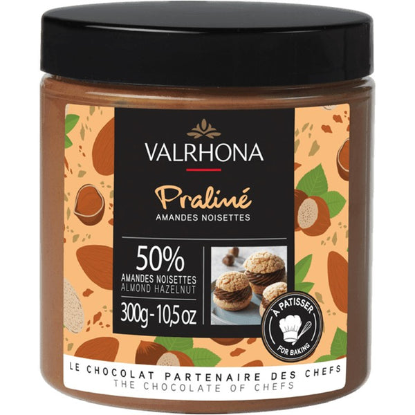 Valrhona Praliné 50% Mandel Hasselnød 300g krukke