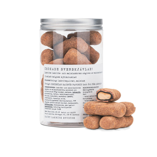 Chokade Svenskjävlar, 250g, Haupt Lakrits