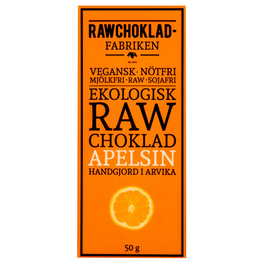 Råchokolade Appelsin 73%, 50G, Råchokoladefabrikken