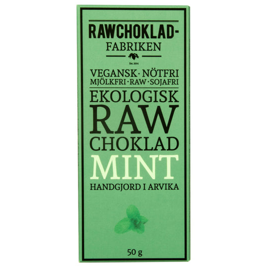 Råchokolade Mint Nibs 73%, 50G, Rawchokladfabriken